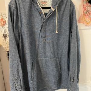Classic fit cotton denim color hoodie
